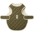 Qlvnd Reversible Quilted Pet Vest Medium Olive Cream - Product view